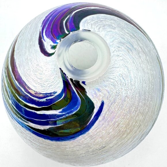 Hand-Blown Glass Eye Studio Art Glass Oil Lamp Glass Mt. St. Helens Ash 4 - Picture 13 of 16